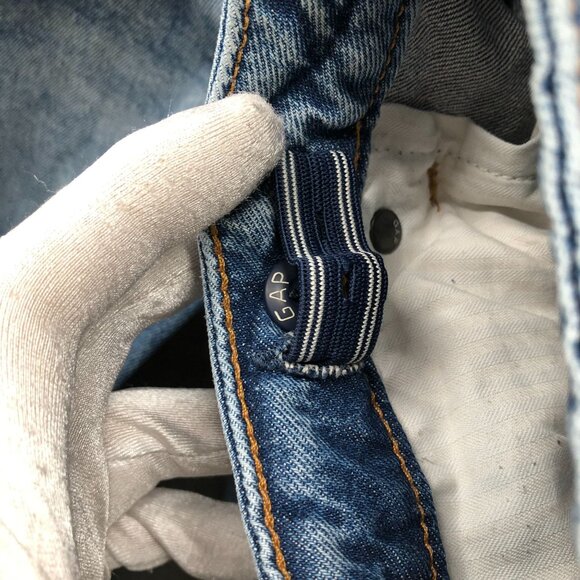 Gap Girls Size 12 Plus Girlfriend Jeans Distressed Medium Wash Blue Stretch - Picture 9 of 11